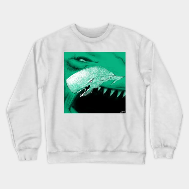 leviathan whale ecopop monster kaiju animal art Crewneck Sweatshirt by jorge_lebeau